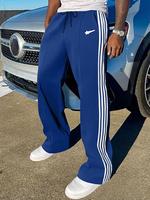 Men's Side Stripe Print Straight Leg Pants, Street Fashion Casual Loose Fit Pants for Daily Wear, Men's Trousers for All Seas...