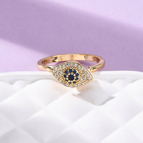 Brass Micro Pave Cubic Zirconia Rotating Cuff Rings