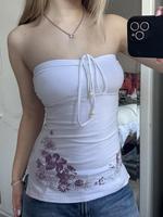 Women's Floral Print  Tube Top, Y2k Fashion Casual Top for Daily Outdoor Wear, Ladies Clothes for Summer