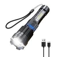 Strong Light Flashlight 3000LM, Hunting Tactical Flashlight, Strobe Light over 1 Mile, Emergency Lighting with Red and Blue A...