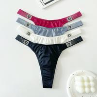 Women's 4-pack hexagonal star meteor rhinestone thong, suitable for daily wear, sports, four-season multi-pack underwear, sof...