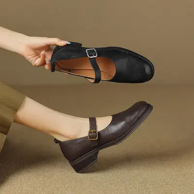 CHIKO Cantara Round Toe Block Heels Mary Jane Shoes