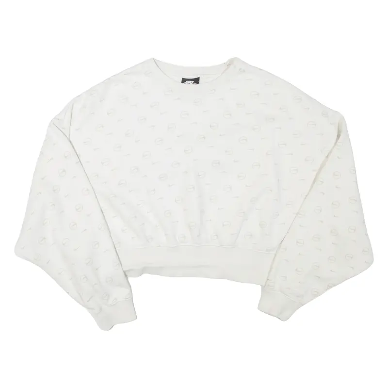 NIKE Loose Fit Cropped Womens Sweatshirt White S
