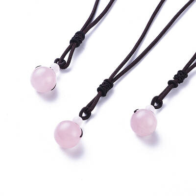 Natural Rose Quartz Pendant Necklaces