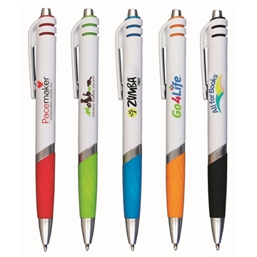 250 Custom Carnival Grip Pen, Full Color Digital - Chrome & Black ...