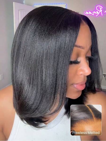 Nadula Pre everything Wig 2.0é©?| 13x4 Light Yaki Bob and Yaki Straight Put on and Go Wig For Summer