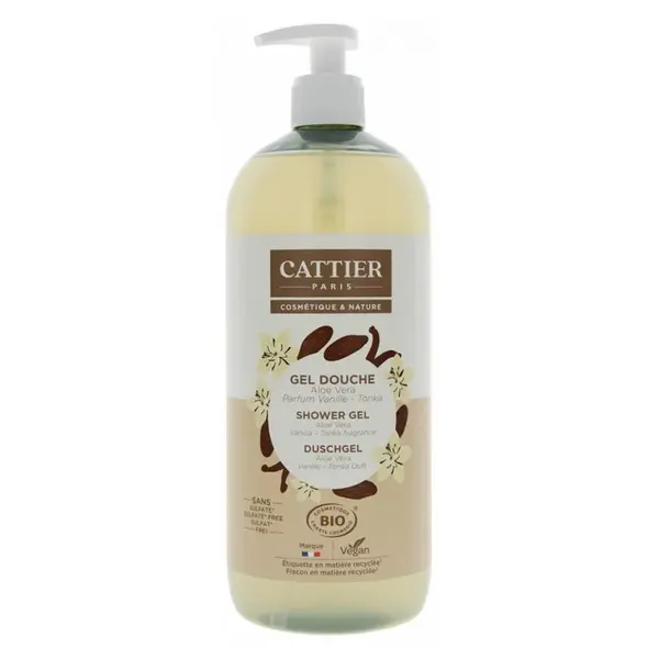 Cattier Aloe Vera Vanille Tonka Organic Douche Gel 1L