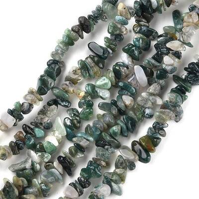 Natural Moss Agate Beads Strands