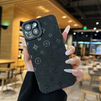 Suitable for iPhone 16 15 14 13 12 11 high-end leather flower shockproof phone case, iPhone 16 15 plus leather flower male an...