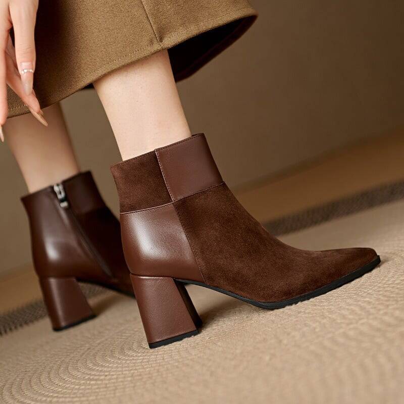 CHIKO Adhra Pointy Toe Block Heels Ankle Boots