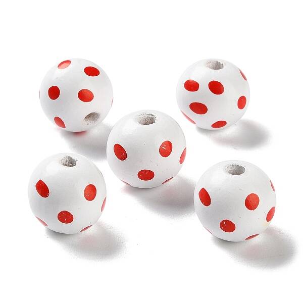 Printed Wood European Beads