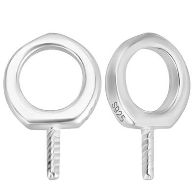 10Pcs 925 Sterling Silver Screw Eye Peg Bails