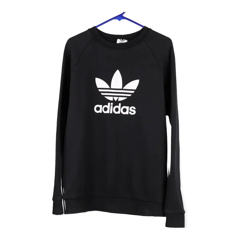 Adidas Spellout Sweatshirt - Large Black Cotton