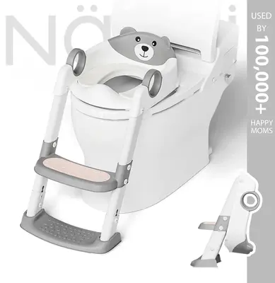 Potty Training Toilet Seat with Step Stool Ladder, Toddler Kids Potty Seat for Boys Girls, Non Slip Foldable Toilet Training ...