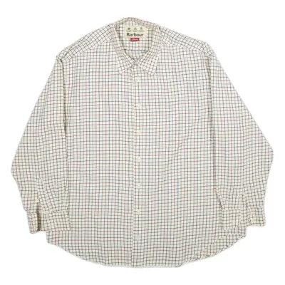 BARBOUR Mens Shirt Beige Gingham Long Sleeve XL