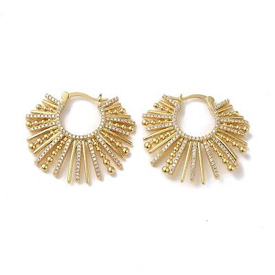 Cubic Zirconia Sun Hoop Earrings