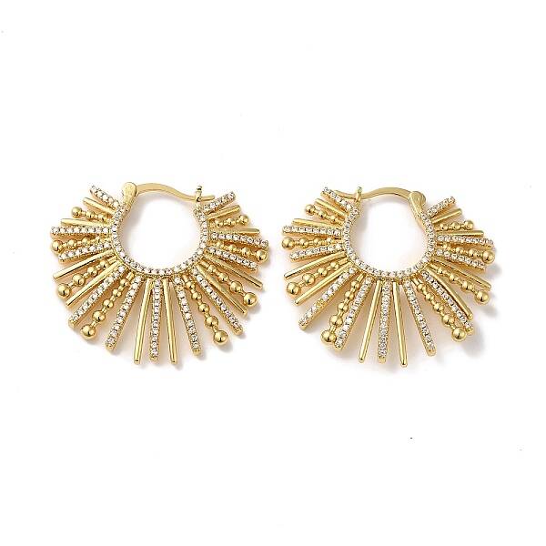 Cubic Zirconia Sun Hoop Earrings