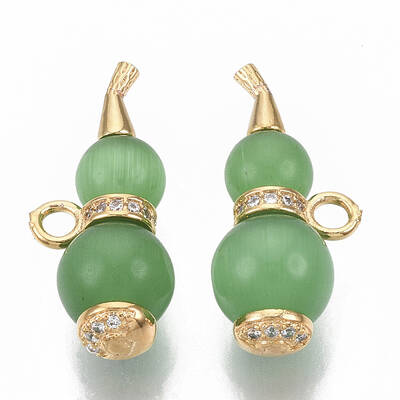 Brass Micro Pave Clear Cubic Zirconia Charms