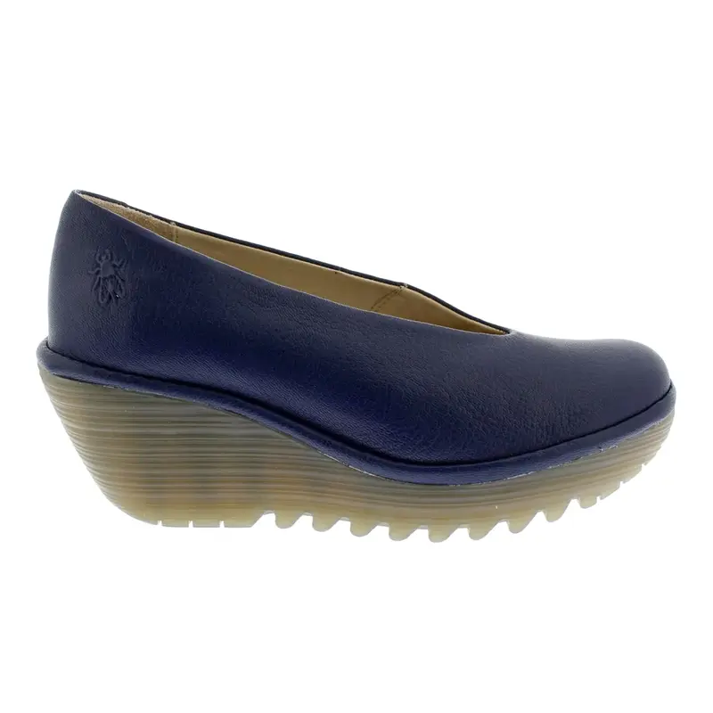 Fly London YAZ Mousse Leather Women's Slip On Shoes - Blue - Size:US 8-8.5 Women