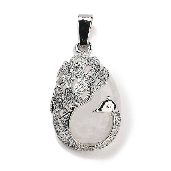 Natural Quartz Crystal Teardrop Pendants