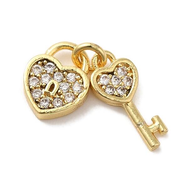 Brass Micro Pave Cubic Zirconia Charms