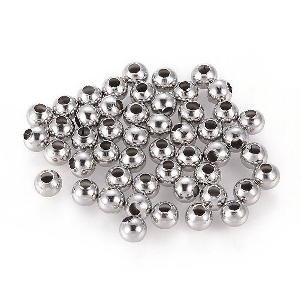 Non-Tarnish 304 Stainless Steel Round Seamed Beads