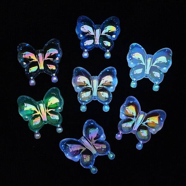 Luminous UV Plating Rainbow Iridescent Acrylic Beads