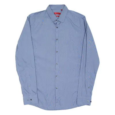 HUGO Slim Fit Womens Plain Shirt Blue Long Sleeve M