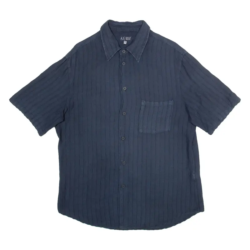 ARMANI JEANS Mens Plain Shirt Blue XL
