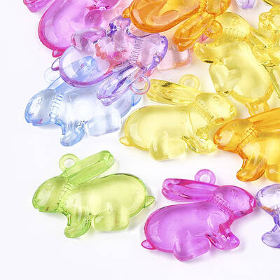 Transparent Acrylic Bunny Pendants