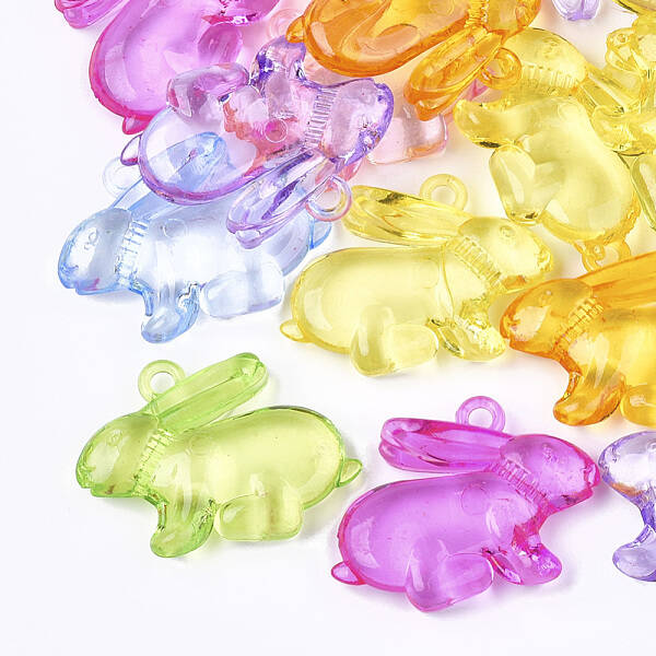 Transparent Acrylic Bunny Pendants
