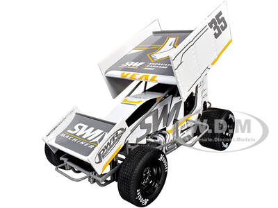 Winged Sprint Car #35 Jamie Veal SWI Earthworks White (2025) 1/18 Diecast Model Car by ACME