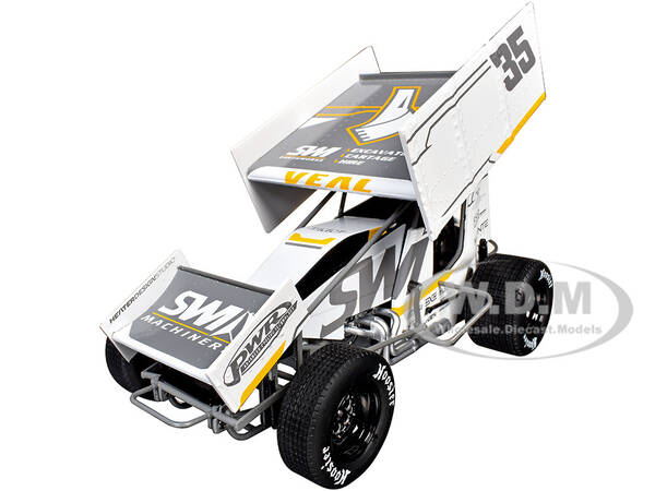 Winged Sprint Car #35 Jamie Veal SWI Earthworks White (2025) 1/18 Diecast Model Car by ACME