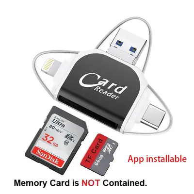MOSTY 3in1 SD Card Reader photostick flashdrive for iPhone, iPad, Macbook Pro/Air USB-C, Micro USB, Lightning, USB3.1/2.0, Su...