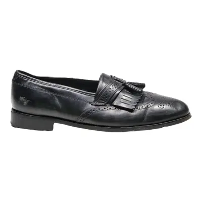 OAKTON Loafer Shoes Black Leather Mens UK 10