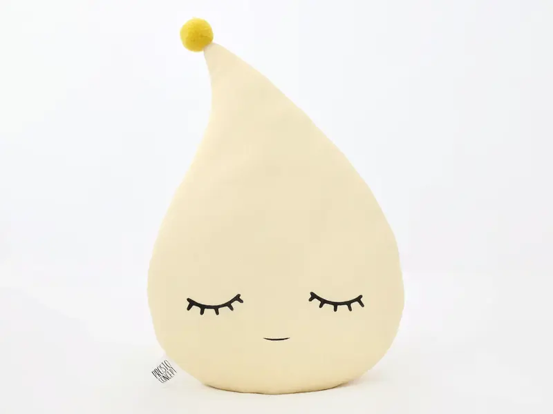 Pastel Yellow Raindrop Pillow