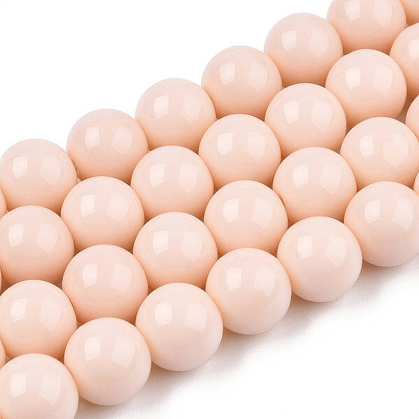 Opaque Solid Color Glass Beads Strands