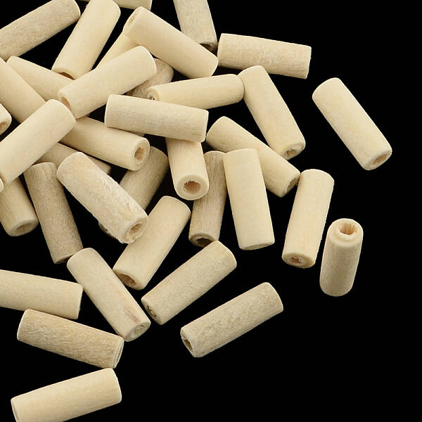Undyed Natural Wood Tube Beads