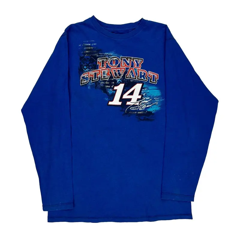 Tony Stewart Chase Authentics Graphic T-Shirt - Medium Blue Cotton