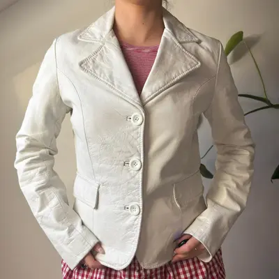 Please Leather Jacket - Small White Leather