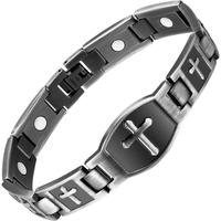 Jecanori Magnetic Bracelets for Men,Titanium Steel Bracelet for Men with Magnets,Adjustable Length with Sizing Tool,Magnetic ...