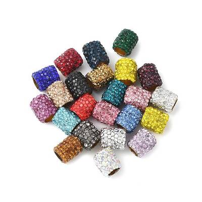 Rhinestone Clay Pave Brass Beads