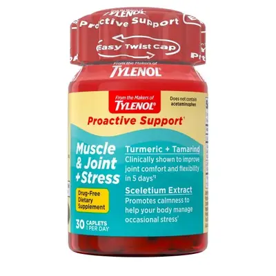Proactive Support* from TYLENOL Muscle & Joint + Stress Supplements, Drug-free, 30 Count