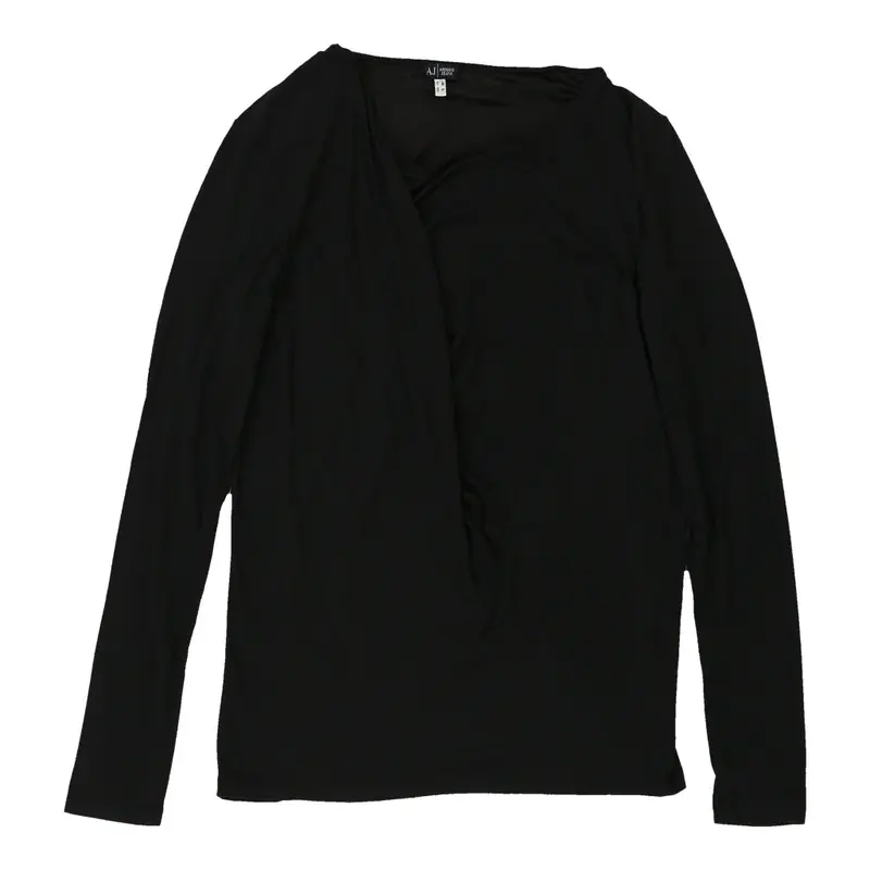 Armani Jeans Long Sleeve Top - XL Black Cotton Blend