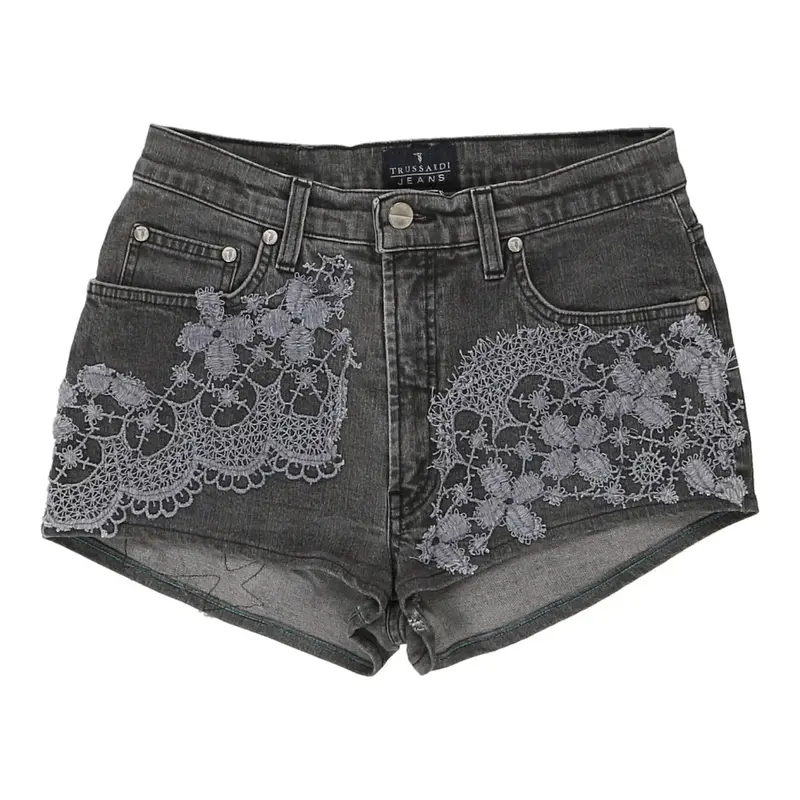 Trussardi Lace Denim Shorts - 27W UK 8 Grey Cotton | Size: UK 8