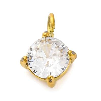 304 Stainless Steel Micro Pave Cubic Zirconia Pendants