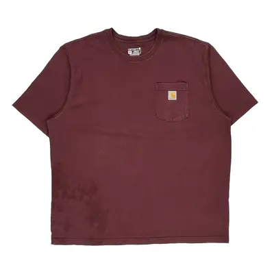 Carhartt T-Shirt - 2XL Burgundy Cotton