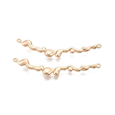 Brass Wavy Connector Charms