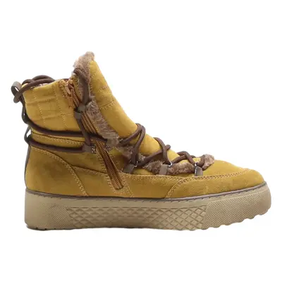 JANA Lace-Up Boots Yellow Synthetic Womens UK 7