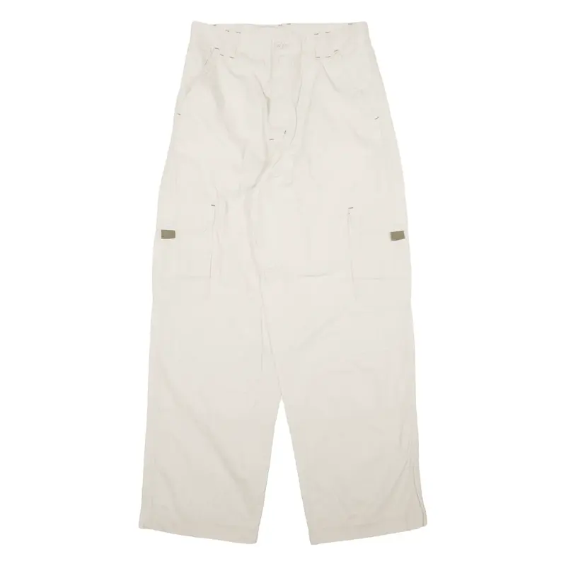 HERE & THERE Cargo Mens Trousers Cream Relaxed Straight W28 L30